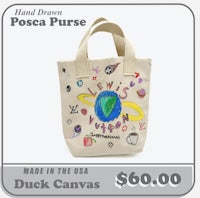 hand drawn posca purse duck canvas