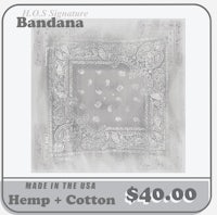 a bandanna with the words made in the u s hemp + cotton